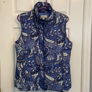 TALBOTS Down Quilted Puffer Vest ~ Paisley + Floral ~ Small